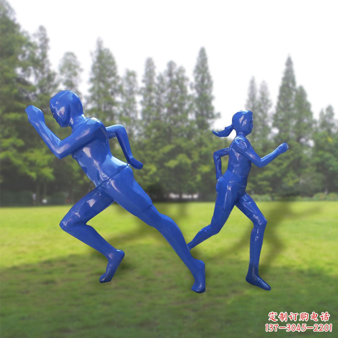 玻璃钢操场跑步人物雕塑
