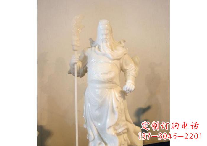 玻璃钢持刀关公雕塑
