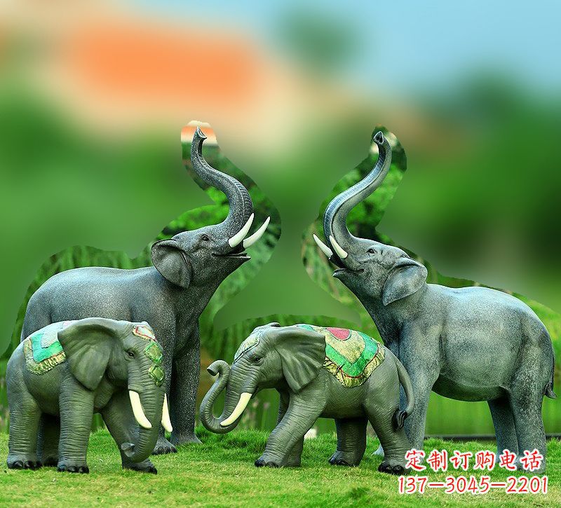玻璃钢大象雕塑 (2)