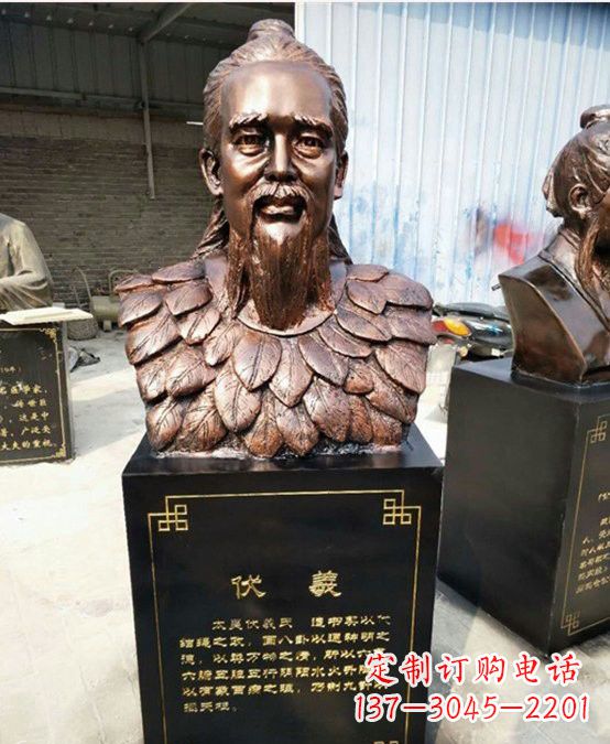 玻璃钢仿铜伏羲头像