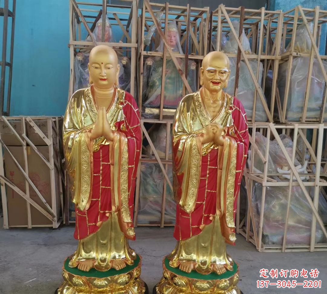 玻璃钢仿铜佛像雕塑寺庙景观雕塑