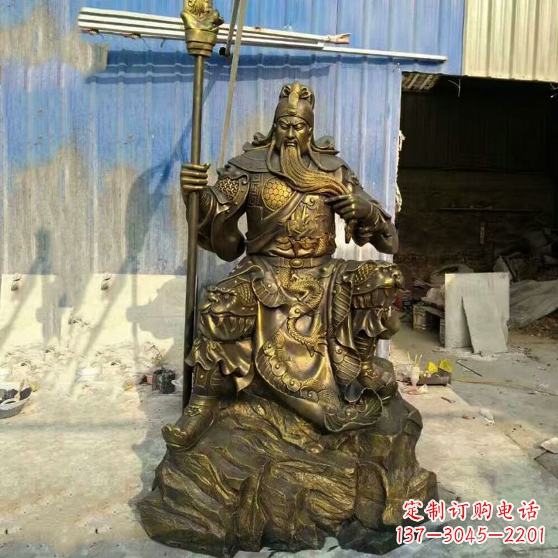 玻璃钢制作的关羽雕塑