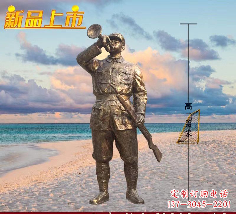 玻璃钢仿铜红军人物雕塑222