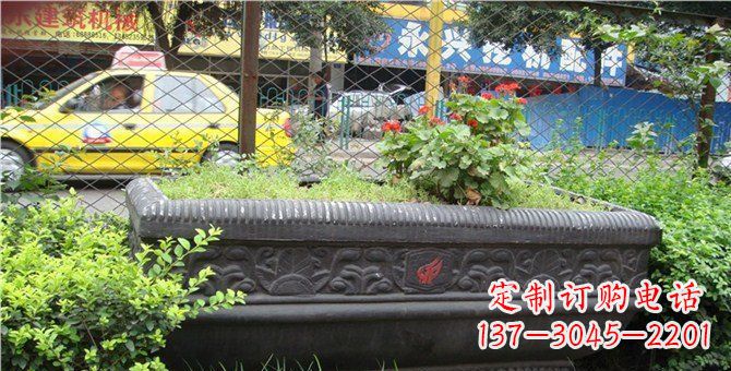 玻璃钢仿铜花盆景观雕塑