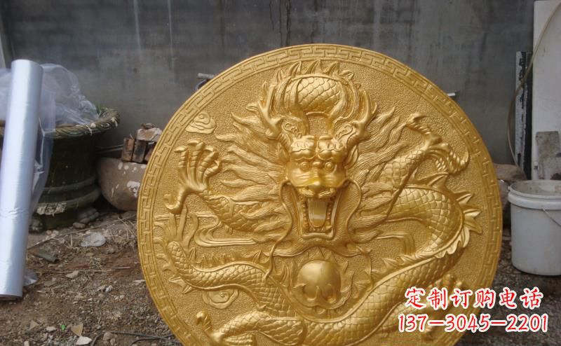 玻璃钢仿铜龙浮雕