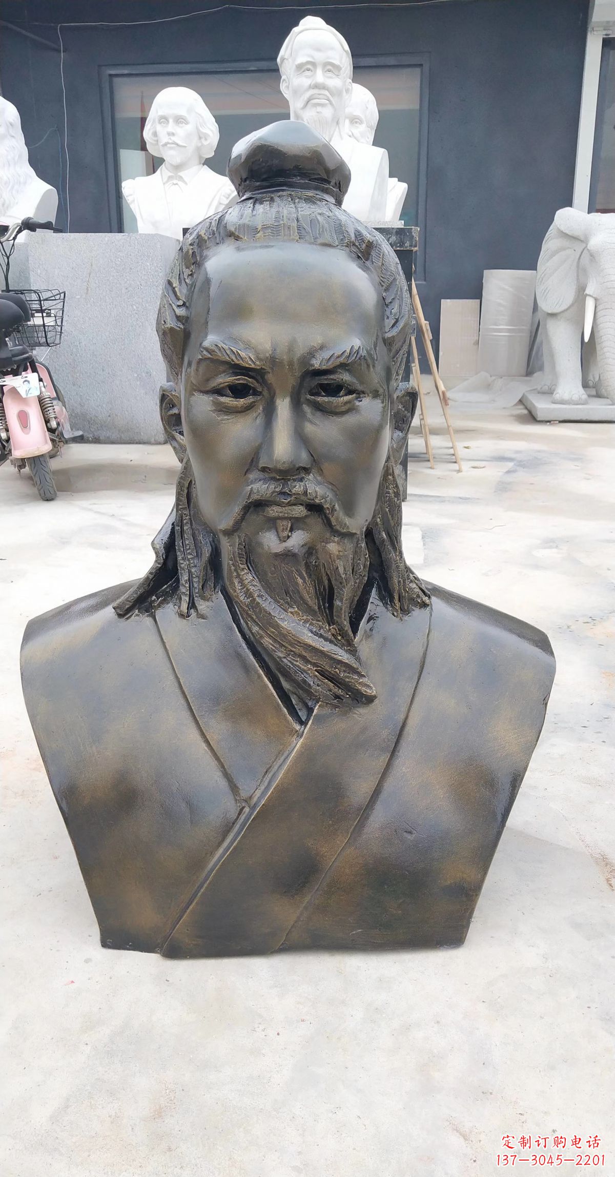 玻璃钢鲁班头像雕塑传承传统雕刻技艺 玻璃钢鲁班头像雕塑传承传统雕刻技艺