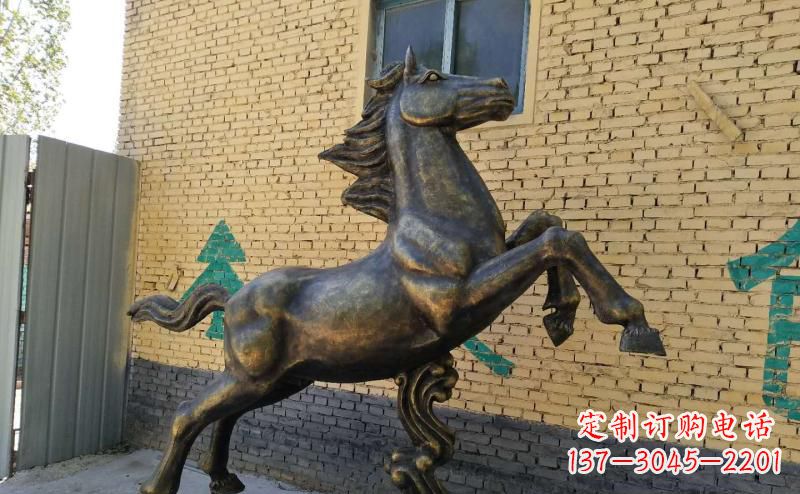 玻璃钢仿铜马到成功雕塑马