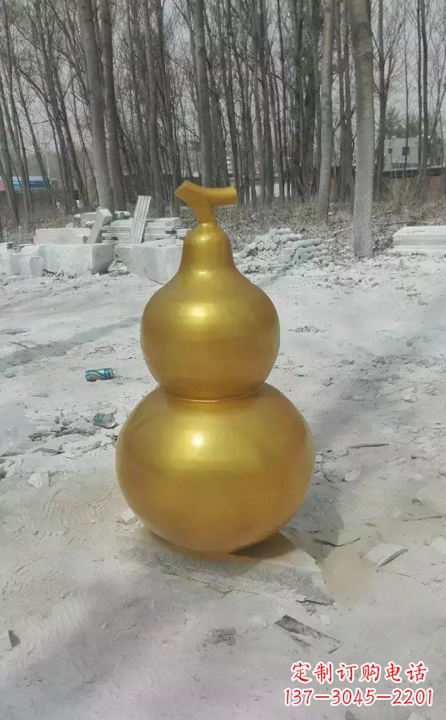 玻璃钢仿铜葫芦雕塑 玻璃钢仿铜葫芦雕塑
