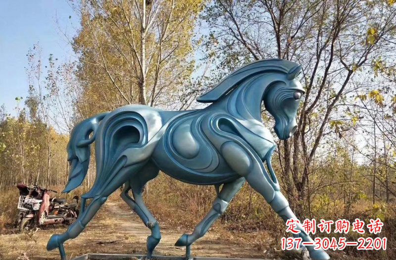 玻璃钢仿铜青铜抽象奔马