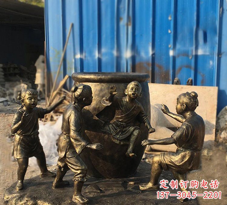 玻璃钢仿铜司马光砸缸