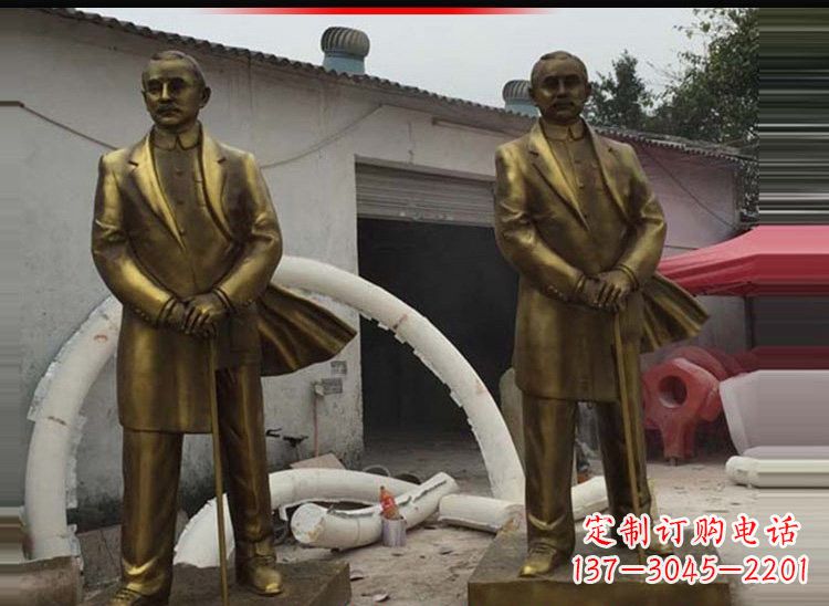 玻璃钢仿铜孙中山雕塑 玻璃钢仿铜孙中山雕塑