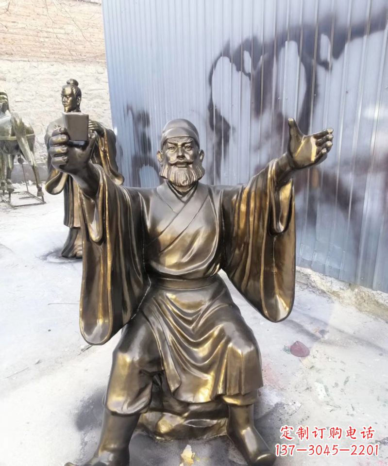 玻璃钢仿铜桃园三结义雕塑广场景观人物雕塑