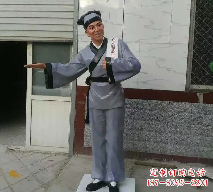 玻璃钢仿真店小二雕塑