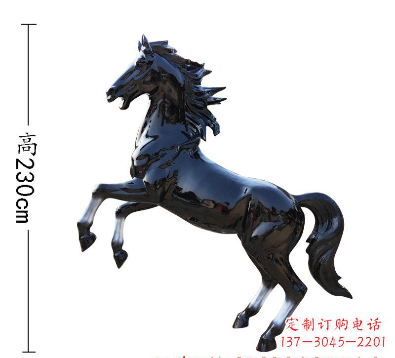 玻璃钢仿真黑马雕塑