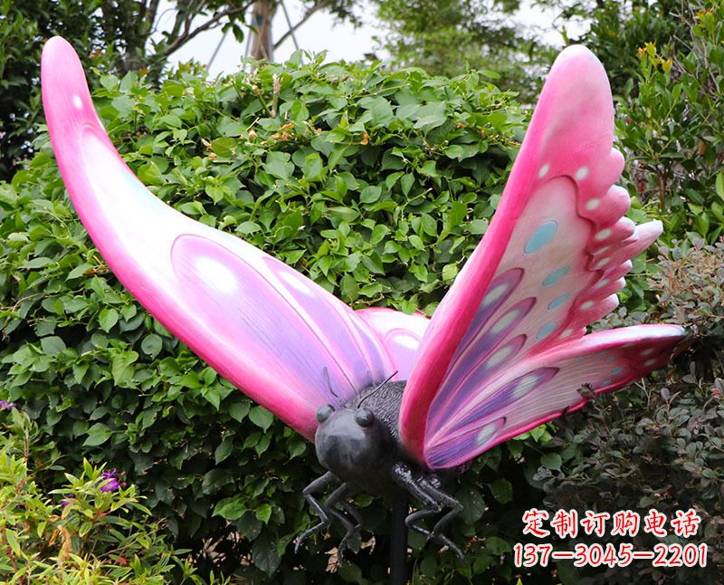 玻璃钢仿真蝴蝶红色昆虫雕塑