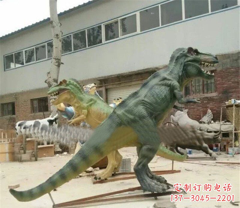 玻璃钢仿真恐龙公园动物雕塑