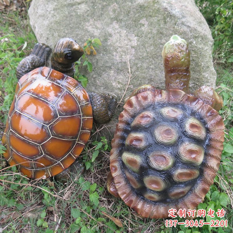 玻璃钢仿真乌龟雕塑,园林陆龟海龟花园装饰摆件