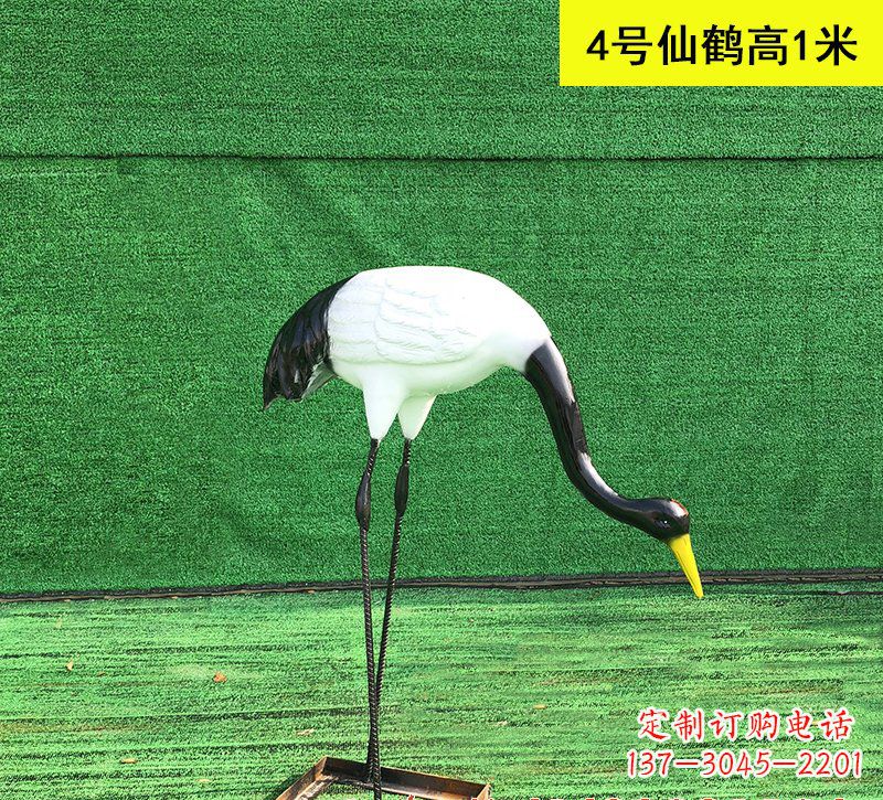 玻璃钢仿真仙鹤动物雕塑