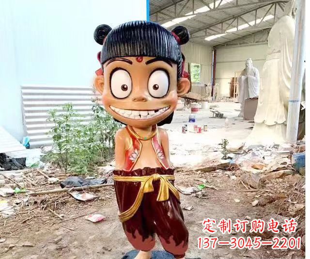 玻璃钢仿真小哪咤 1米高现货