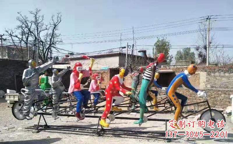 玻璃钢广场彩绘小丑雕塑