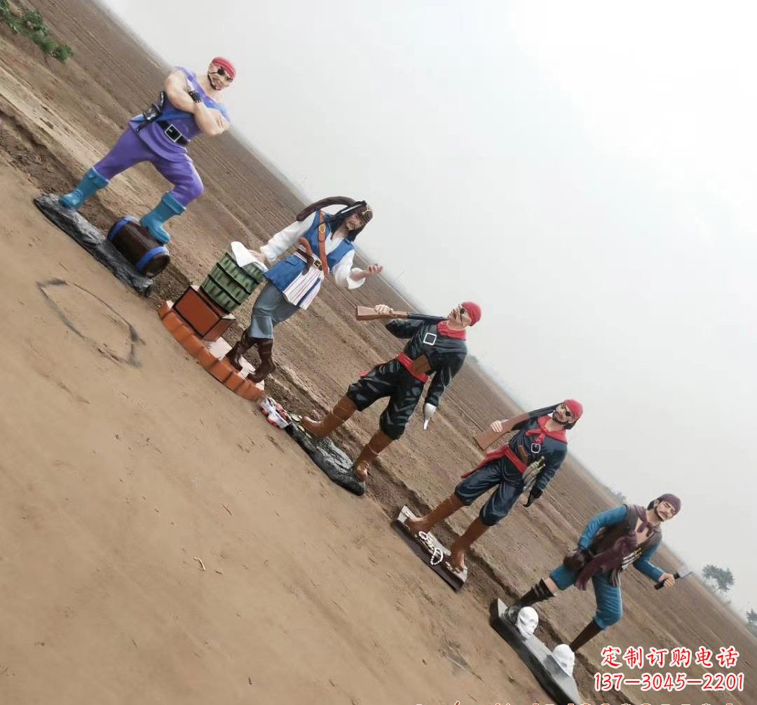 玻璃钢海盗人物雕塑