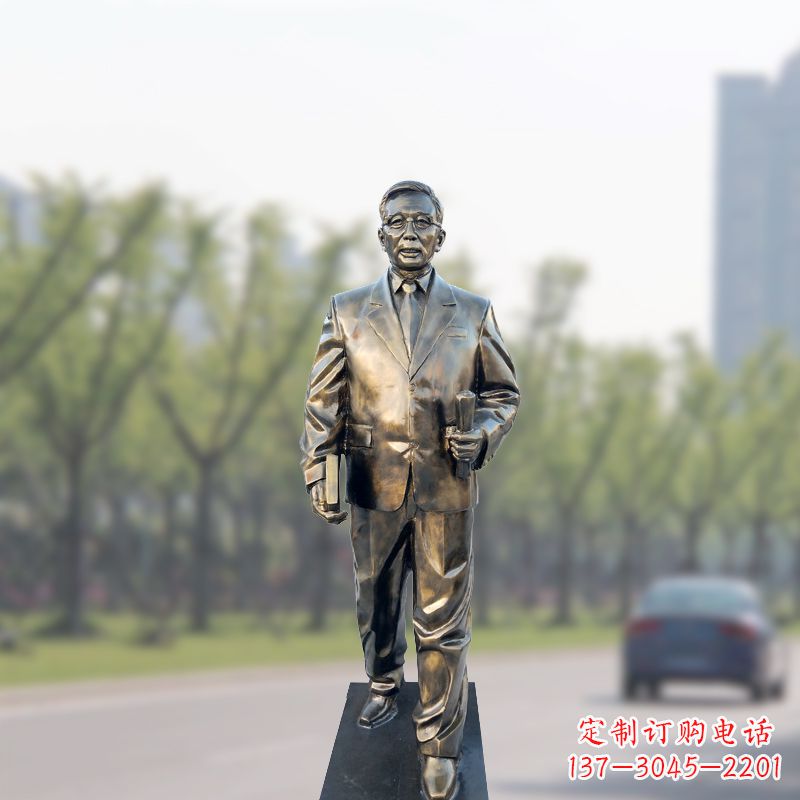 玻璃钢华罗庚仿铜雕像