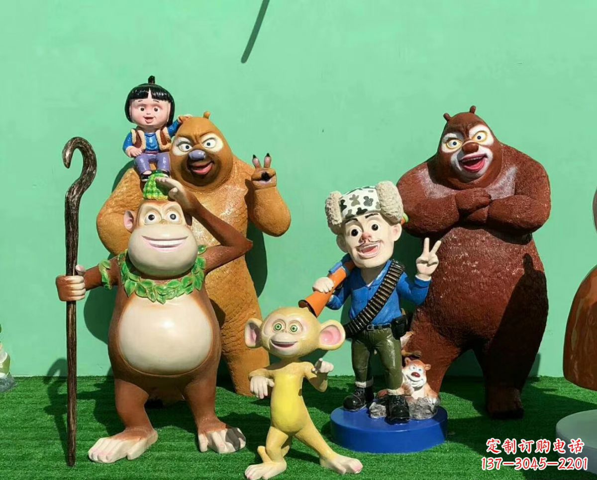 玻璃钢卡通雕塑 公园景观摆件