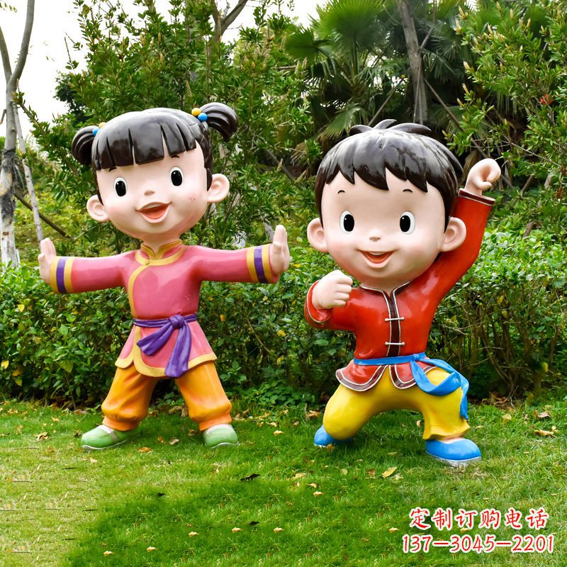 玻璃钢卡通功夫人物雕塑