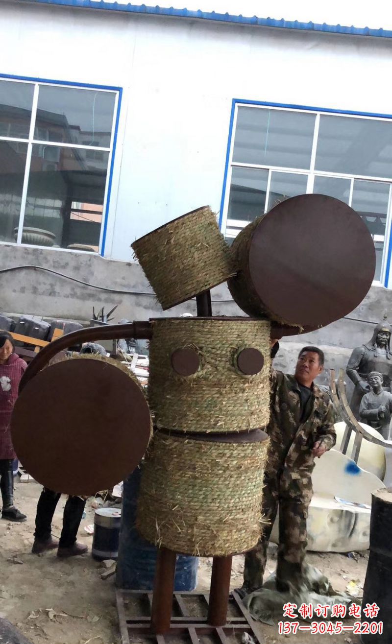 玻璃钢卡通几何人物雕塑公园景观摆件