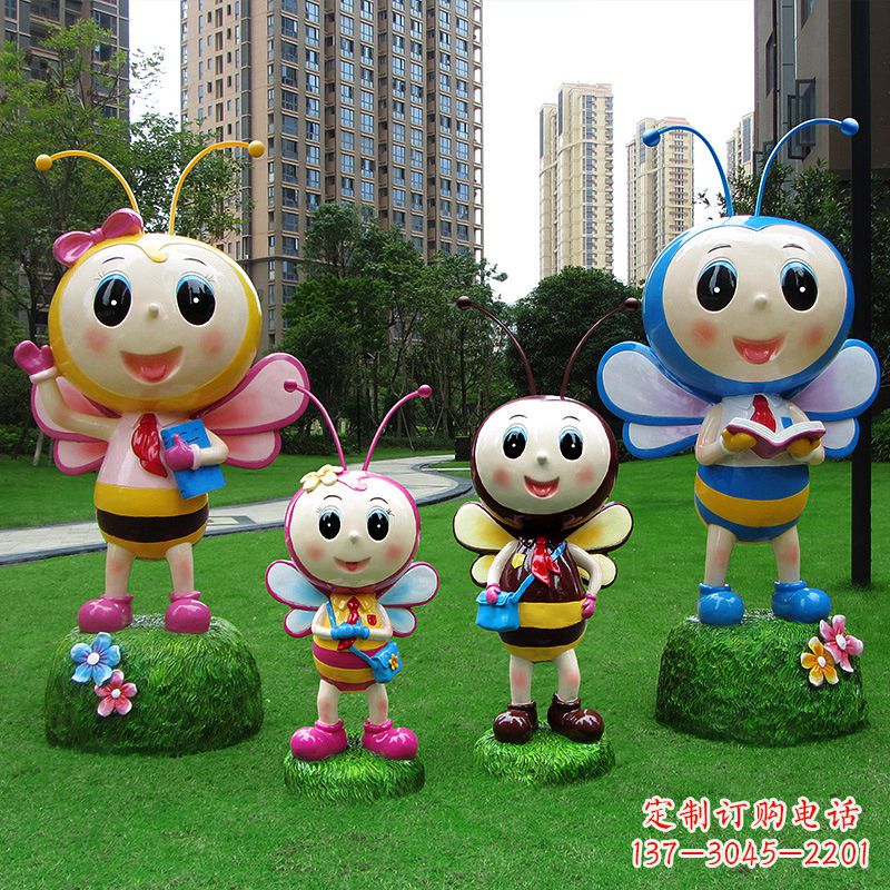 玻璃钢卡通蜜蜂雕塑摆件