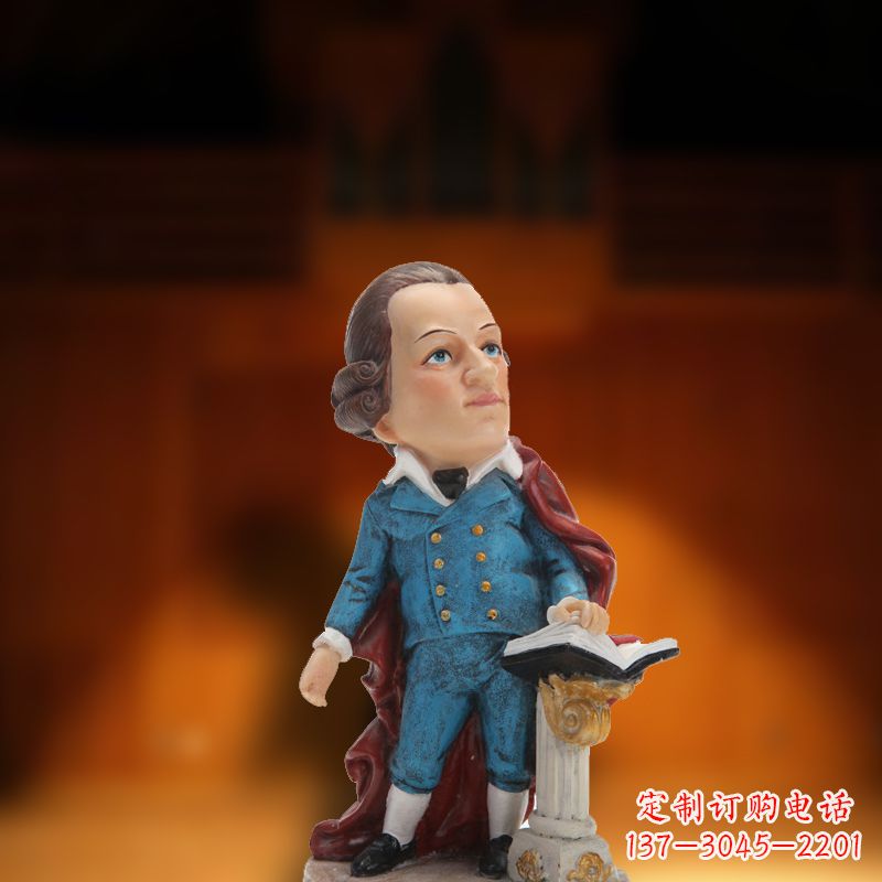 玻璃钢艺术莫扎特雕塑 玻璃钢艺术莫扎特雕塑