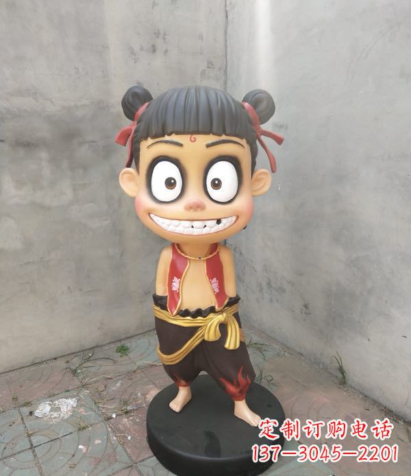 玻璃钢卡通魔童哪吒