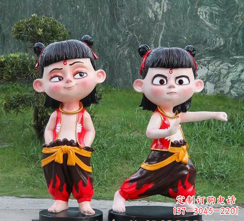 哪吒玻璃钢卡通人物雕塑的象征 哪吒玻璃钢卡通人物雕塑的象征
