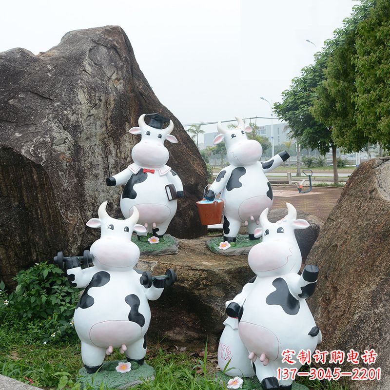 玻璃钢卡通牛雕塑 (4)