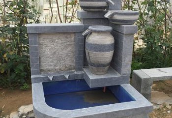 精致花园喷泉令人耳目一新的室外装饰