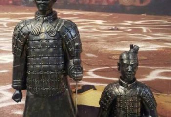 新题目兵马俑玻璃钢仿古铜雕塑