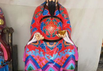 玻璃钢彩绘文财神神像雕塑