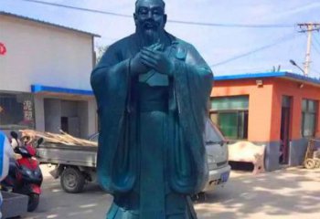 玻璃钢仿青铜孔子雕塑传承中华文化