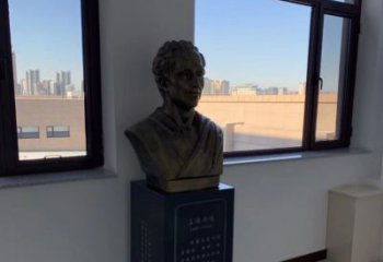 玻璃钢仿铜的孟德斯鸠头像雕塑