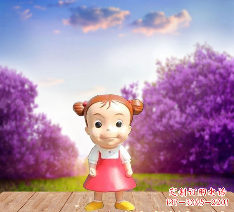 精美玻璃钢卡通小女孩雕塑 精美玻璃钢卡通小女孩雕塑