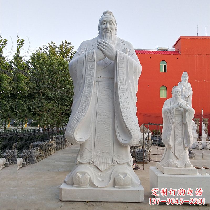 玻璃钢孔子仿铜雕塑树脂