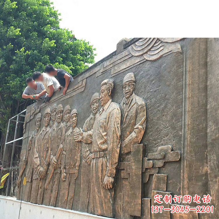 玻璃钢人物浮雕-政务部门仿铜墙壁装饰画