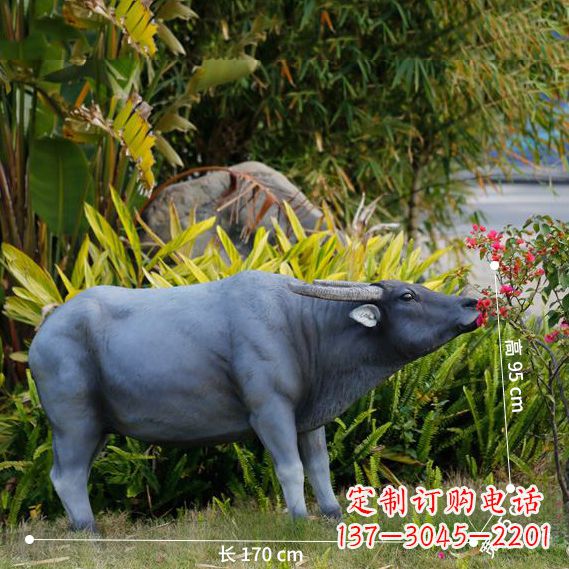 玻璃钢水牛仿真雕塑 (3)