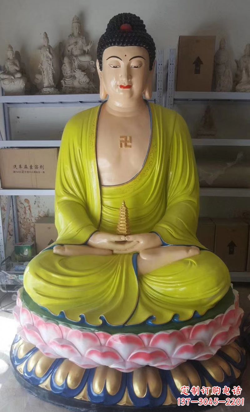 玻璃钢寺庙三宝佛雕像
