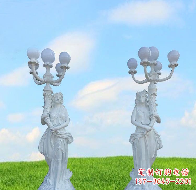 玻璃钢西方美女路灯