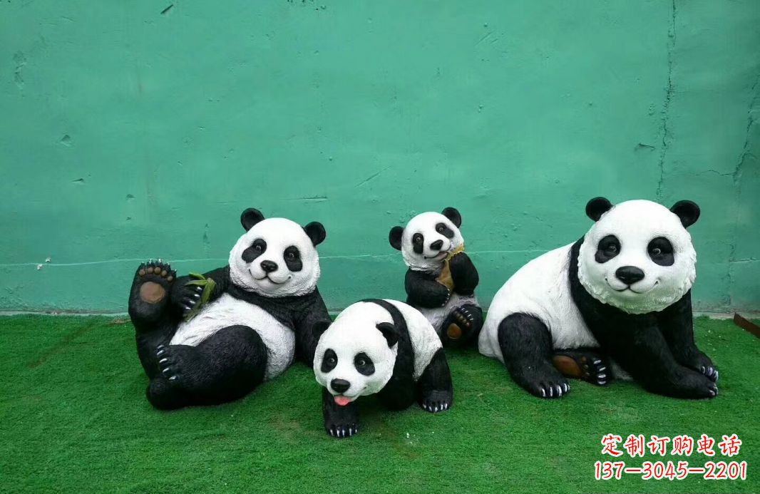 玻璃钢熊猫动物雕塑