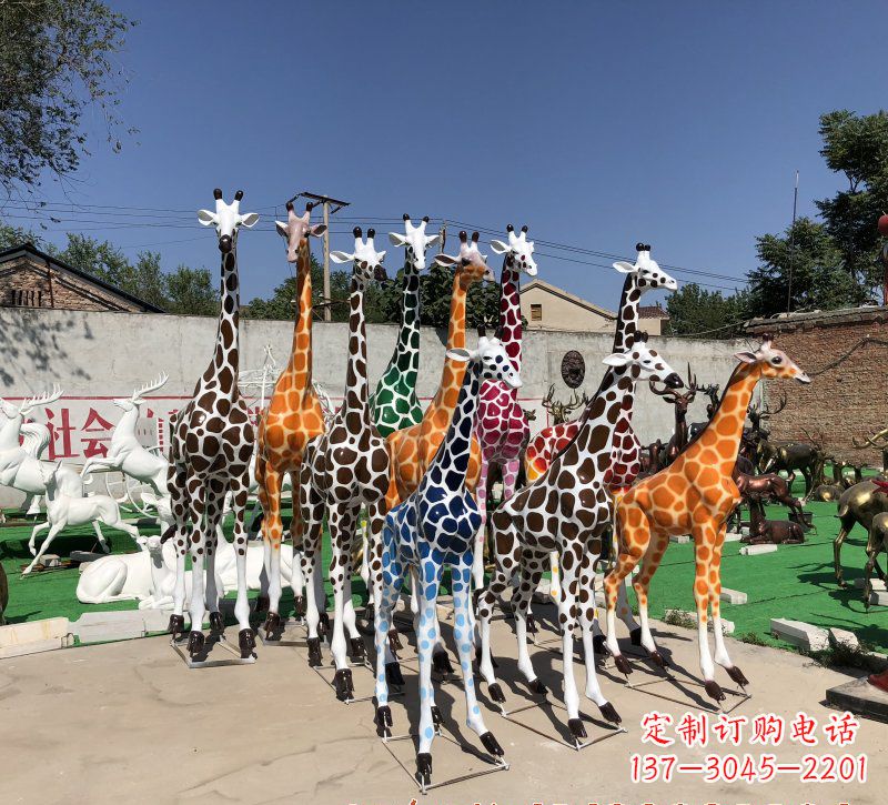 玻璃钢长颈鹿雕塑222