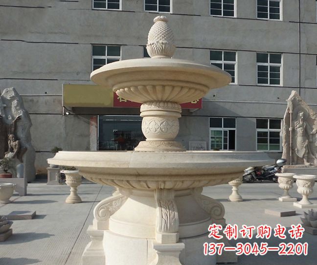 菠萝式喷泉小区景观石雕