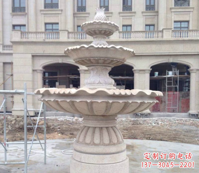 菠萝多层喷泉石雕——精美而多变的艺术品 菠萝多层喷泉石雕——精美而多变的艺术品