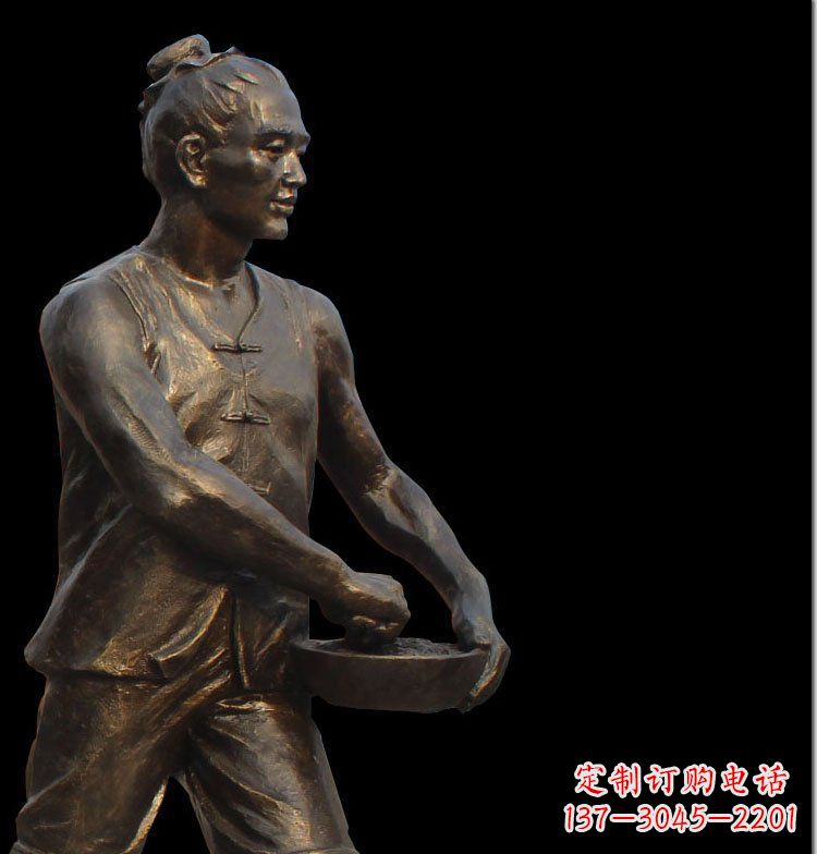 播撒种子农民人物铜雕